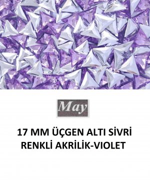 17 MM ÜÇGEN ALTI SİVRİ RENKLİ AKRİLİK-VIOLET