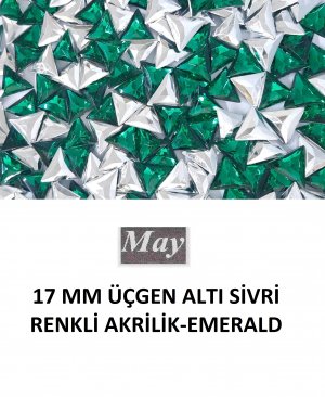 17 MM ÜÇGEN ALTI SİVRİ RENKLİ AKRİLİK-EMERALD