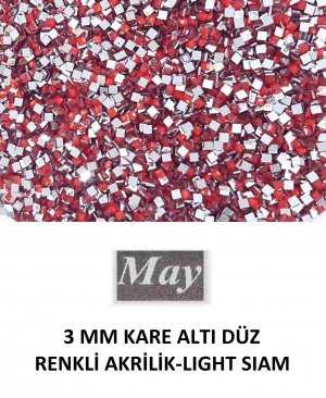 3 MM KARE ALTI DÜZ RENKLİ AKRİLİK-LIGHT SIAM