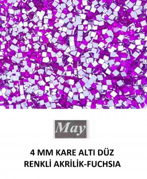 4 MM KARE ALTI DÜZ RENKLİ AKRİLİK-FUCHSIA