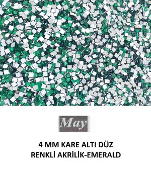 4 MM KARE ALTI DÜZ RENKLİ AKRİLİK-EMERALD
