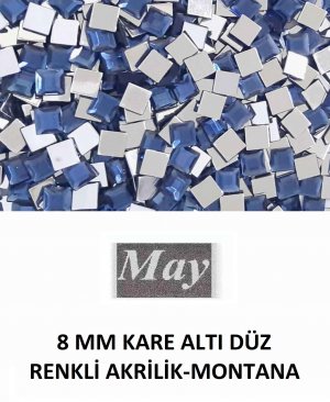 8 MM KARE ALTI DÜZ RENKLİ AKRİLİK-MONTANA