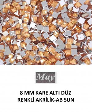 8 MM KARE ALTI DÜZ RENKLİ AKRİLİK-AB SUN