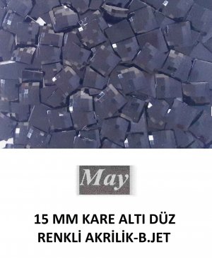 15 MM KARE ALTI DÜZ RENKLİ AKRİLİK-B.JET