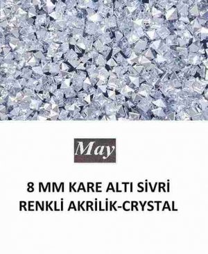 8 MM KARE ALTI SİVRİ RENKLİ AKRİLİK-CRYSTAL
