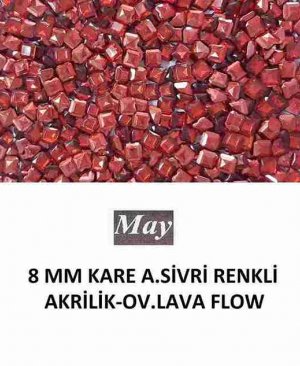 8 MM KARE ALTI SİVRİ RENKLİ AKRİLİK-OV.LAVA FLOW