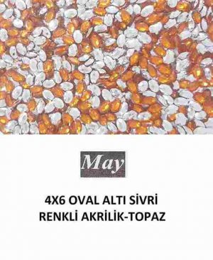 4X6 OVAL ALTI SİVRİ RENKLİ AKRİLİK-TOPAZ