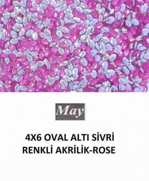 4X6 OVAL ALTI SİVRİ RENKLİ AKRİLİK-ROSE