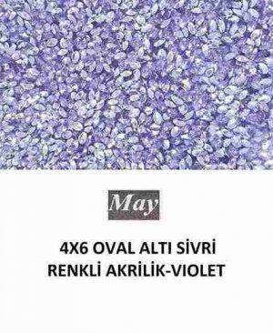 4X6 OVAL ALTI SİVRİ RENKLİ AKRİLİK-VIOLET