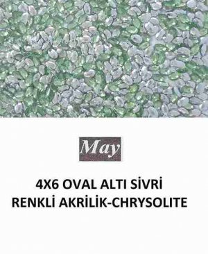 4X6 OVAL ALTI SİVRİ RENKLİ AKRİLİK-CHRYSOLITE
