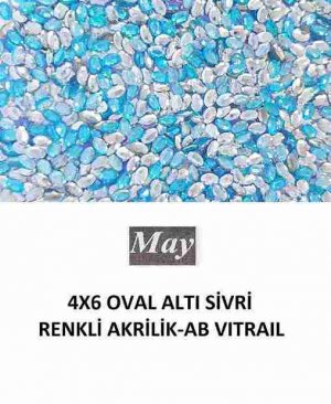 4X6 OVAL ALTI SİVRİ RENKLİ AKRİLİK-AB VITRAIL