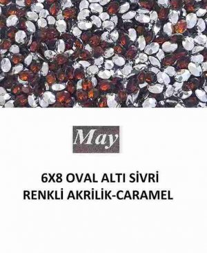 6X8 OVAL ALTI SİVRİ RENKLİ AKRİLİK-CARAMEL