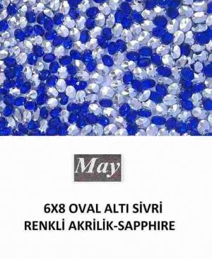 6X8 OVAL ALTI SİVRİ RENKLİ AKRİLİK-SAPPHIRE