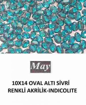 10X14 OVAL ALTI SİVRİ RENKLİ AKRİLİK-INDICOLITE