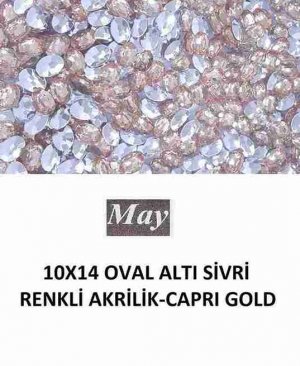 10X14 OVAL ALTI SİVRİ RENKLİ AKRİLİK-CAPRI GOLD