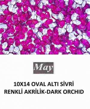 10X14 OVAL ALTI SİVRİ RENKLİ AKRİLİK-DARK ORCHID