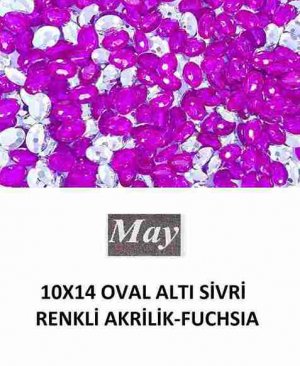 10X14 OVAL ALTI SİVRİ RENKLİ AKRİLİK-FUCHSIA