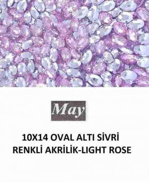 10X14 OVAL ALTI SİVRİ RENKLİ AKRİLİK-LIGHT ROSE