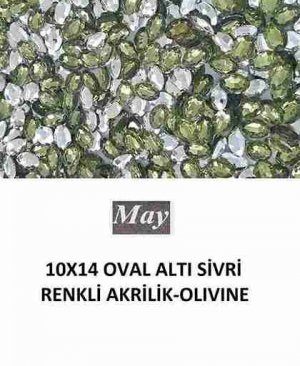 10X14 OVAL ALTI SİVRİ RENKLİ AKRİLİK-OLIVINE