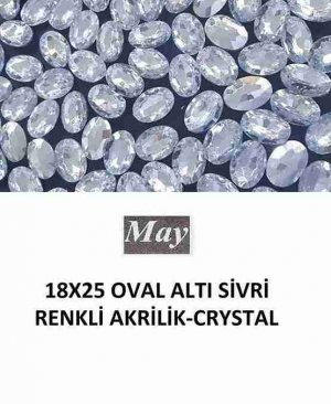 18X25 OVAL ALTI SİVRİ RENKLİ AKRİLİK-CRYSTAL