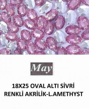 18X25 OVAL ALTI SİVRİ RENKLİ AKRİLİK-LIGHT AMETHYST