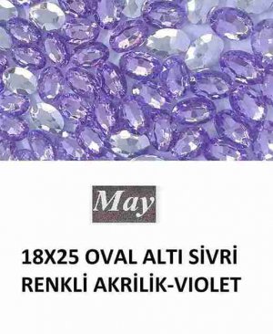 18X25 OVAL ALTI SİVRİ RENKLİ AKRİLİK-VIOLET