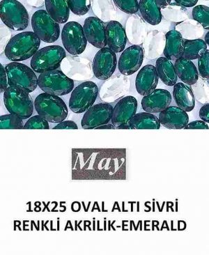 18X25 OVAL ALTI SİVRİ RENKLİ AKRİLİK-EMERALD