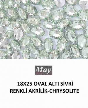 18X25 OVAL ALTI SİVRİ RENKLİ AKRİLİK-CHRYSOLITE