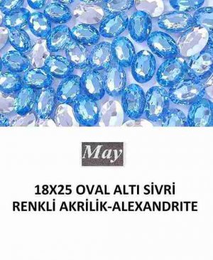 18X25 OVAL ALTI SİVRİ RENKLİ AKRİLİK-ALEXANDRITE