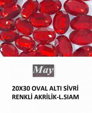 20X30 OVAL ALTI SİVRİ RENKLİ AKRİLİK-LIGHT SIAM
