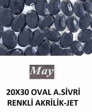 20X30 OVAL ALTI SİVRİ RENKLİ AKRİLİK-JET