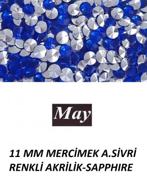 11 MM MERCİMEK ALTI SİVRİ RENKLİ AKRİLİK-SAPPHIRE