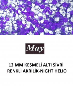 12 MM KESMELİ ALTI SİVRİ RENKLİ AKRİLİK-NIGHT HELIO