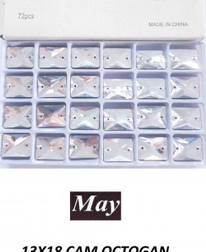 13X18 CAM OCTOGAN DİKME ALTI DÜZ CRYSTAL