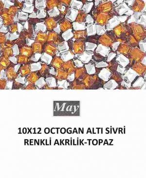 10X12 OCTOGAN ALTI SİVRİ RENKLİ AKRİLİK-TOPAZ