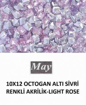 10X12 OCTOGAN ALTI SİVRİ RENKLİ AKRİLİK-LIGHT ROSE
