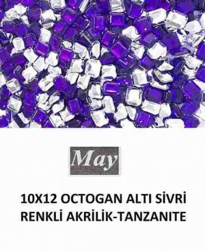 10X12 OCTOGAN ALTI SİVRİ RENKLİ AKRİLİK-TANZANITE