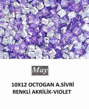 10X12 OCTOGAN ALTI SİVRİ RENKLİ AKRİLİK-VIOLET