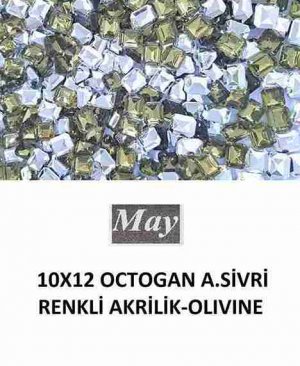 10X12 OCTOGAN ALTI SİVRİ RENKLİ AKRİLİK-OLIVINE