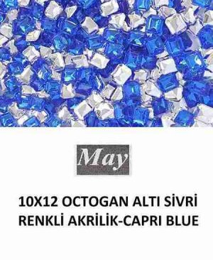 10X12 OCTOGAN ALTI SİVRİ RENKLİ AKRİLİK-CAPRI BLUE