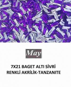 7X21 BAGET ALTI SİVRİ RENKLİ AKRİLİK-TANZANITE