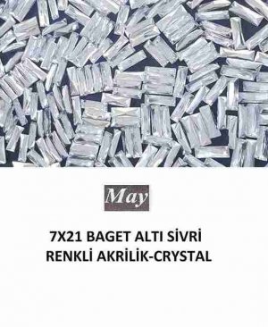 7X21 BAGET ALTI SİVRİ RENKLİ AKRİLİK-CRYSTAL