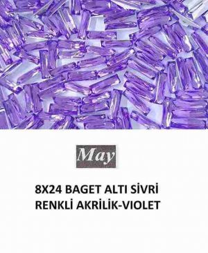 8X24 BAGET ALTI SİVRİ RENKLİ AKRİLİK-VIOLET