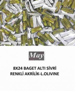 8X24 BAGET ALTI SİVRİ RENKLİ AKRİLİK-LIGHT OLIVINE