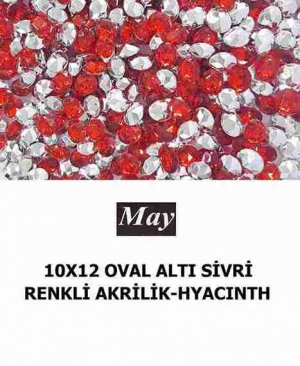 10X12 OVAL ALTI SİVRİ RENKLİ AKRİLİK-HYACINTH