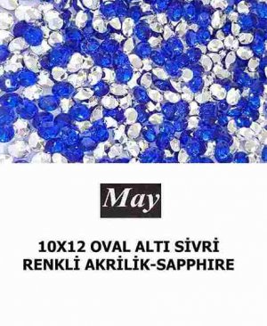10X12 OVAL ALTI SİVRİ RENKLİ AKRİLİK-SAPPHIRE