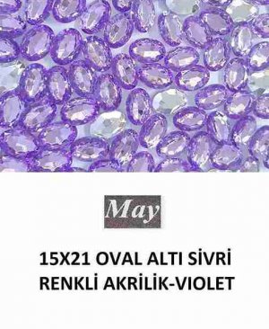 15X21 OVAL ALTI SİVRİ RENKLİ AKRİLİK-VIOLET