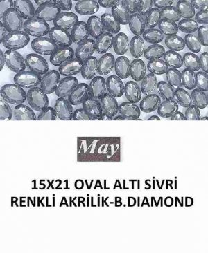 15X21 OVAL ALTI SİVRİ RENKLİ AKRİLİK-B.DIAMOND