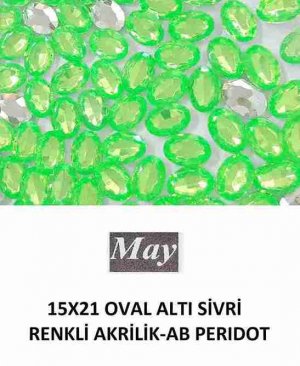 15X21 OVAL ALTI SİVRİ RENKLİ AKRİLİK-AB PERIDOT