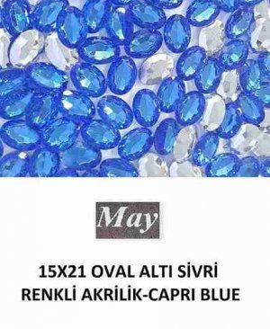 15X21 OVAL ALTI SİVRİ RENKLİ AKRİLİK-CAPRI BLUE